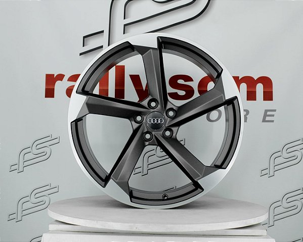 Jogo de Roda Audi Rs6 Concept Grafite Diamantado 5x112 - 19x8,5 Offset 35 (Nv)