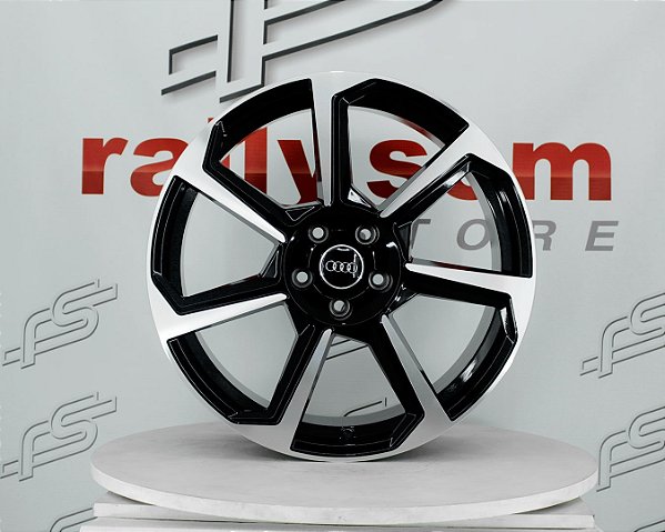 Jogo de Roda Audi TT Preto Diamantada 5x112 - 20x8,5 Offset 35 (NV)