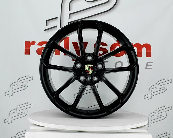 Jogo de Roda Porsche Gts Preta 5x130 - 20x8,5 e 20x10 Offset 50 e 45 (Nv)
