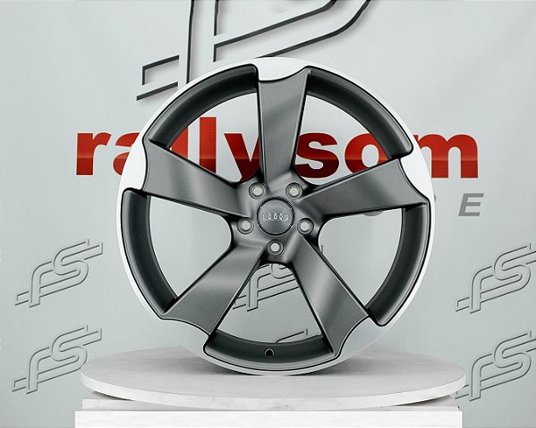 Jogo de Roda Audi RS5 Grafite Diamantado 5x112 - 20x9  Offset 30 (Nv)