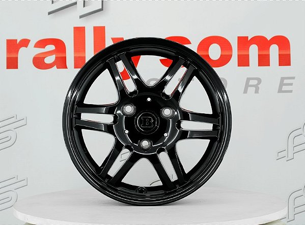 Jogo de Roda Brabus P/ Smart Preto Brilhante 3x112 - 15x4,5 e 15x6 Offset 20,5 e 15 (Nv)