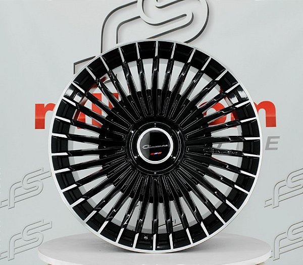 Jogo de Roda Giovanna Tulum Preta Brilhante Borda Diamantada Blank - 22x9 e 22x10,5 Offste Blank (Nv)