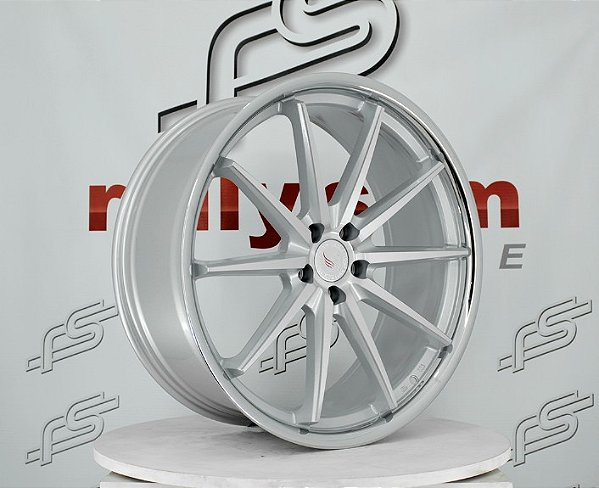 Jogo de Roda Pegasus Prata Borda INOX 5x113 - 22x9 e 22x10,5 Offset 32 e 38  (Nv)
