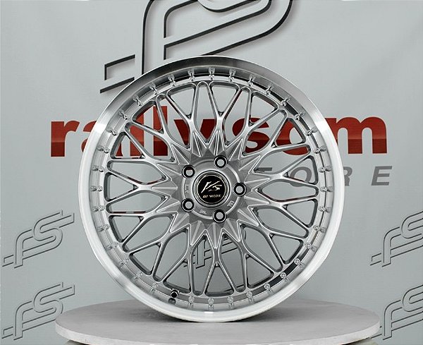 Jogo de Roda VS-Work Cromo Look Diamantada 5x120 - 20x8,5 e 20x9,5 Offset 35 e 38 (Nv)