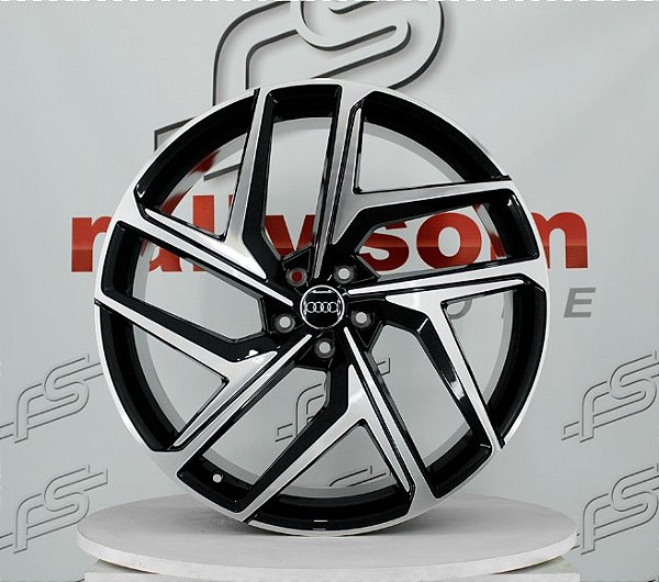 Jogo de Roda Audi Q8 Preto Diamantado  5x112 - 22X9,5 Offset 26 (Nv)