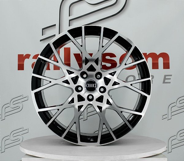 Jogo de Roda Audi Rs3 Preto Diamantada 5x112 - 20x9 Offset 25 (Nv)