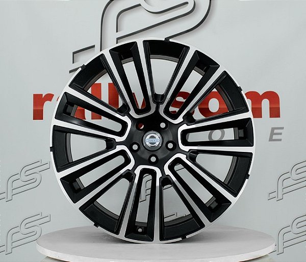 Jogo de Roda Volvo XC-90 Preto Semi-Brilho Diamantado 5x108 - 21x9 Offset 45 (Nv)