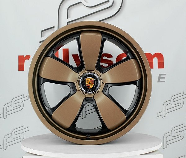 Jogo de Roda Fuchs Forged Preto Semi-Brilho Com Detalhe Bronze  5x130 - 20x9 e 21x13 Offset 55 e 69 (Nv)
