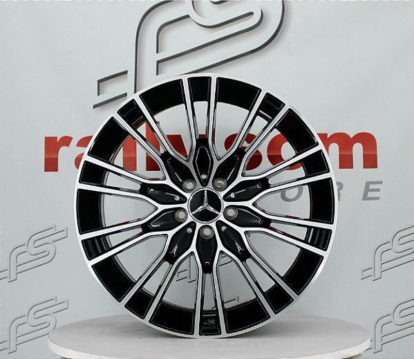 Jogo de Roda Mercedes C-300 Preto Diamantado 5x112 - 20x8,5 e 20x9,5 Offset 36 e 43 (Nv)