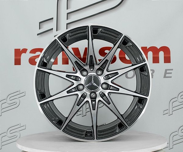 Jogo de Roda Mercedes Classe C Grafite Diamantada 5X112 - 20x8,5 e 20x9,5 Offset 36 e 43 (Nv)