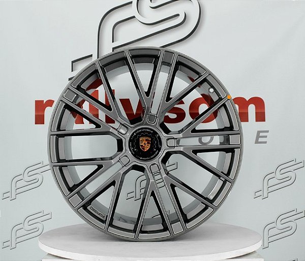 Jogo de Roda Porsche Panamera Cinza Metalico 5x130 - 21x9,5 e 21x11,5 Offset 60  e 65 (NV)