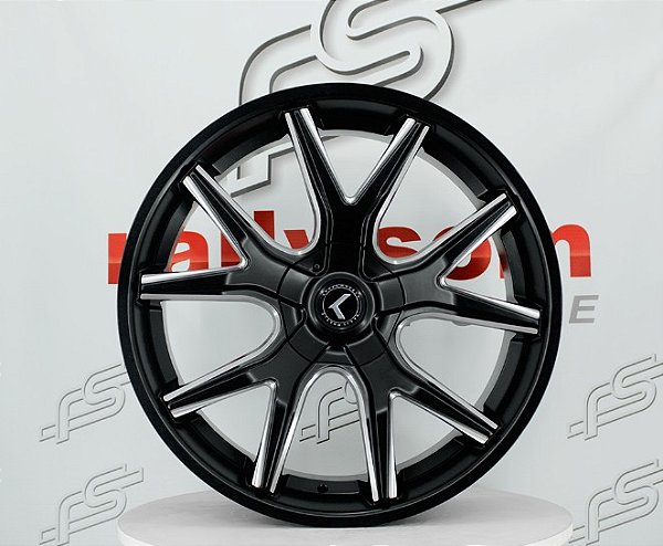 Jogo de Roda Kraze Wheels Preto Diamantada 5x120 - 24x9,5 Offset 30 (Nv)