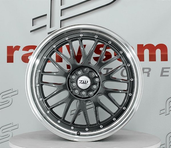 Jogo de Roda BBS LM Grafite Borda Diamantada 5x110/114 - 19x8,5 e 19x9,5 Offset 35 e 40 (Nv)