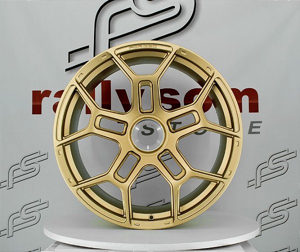 Jogo de Roda Porsche 911 Turbo S Forged Dourada - 20x9 e 21x12 Offset 50 e 60  (Nv)