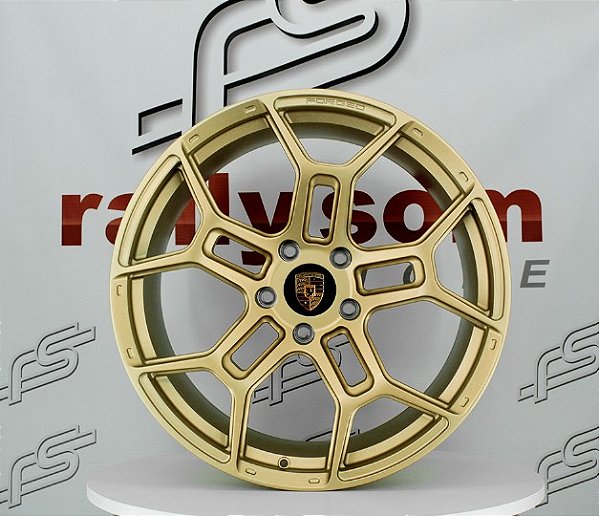 Jogo de Roda Porsche 911 Turbo S Forged Dourada 5x130 - 20x9 e 21x12 Offset 40 e 60  (Nv)