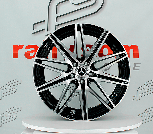 Jogo de Roda Mercedes C-200 Preto Diamantado 5x112 - 19x8,5 e 19x9,5 Offset 36 e 42  (Nv)