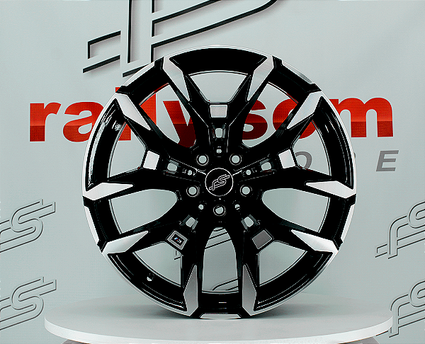 Jogo de Roda RS aplicação Bmw 320 Preto Diamantada 5x112- 19x8 e 19x8,5 Offset 27 e 40 (NV)
