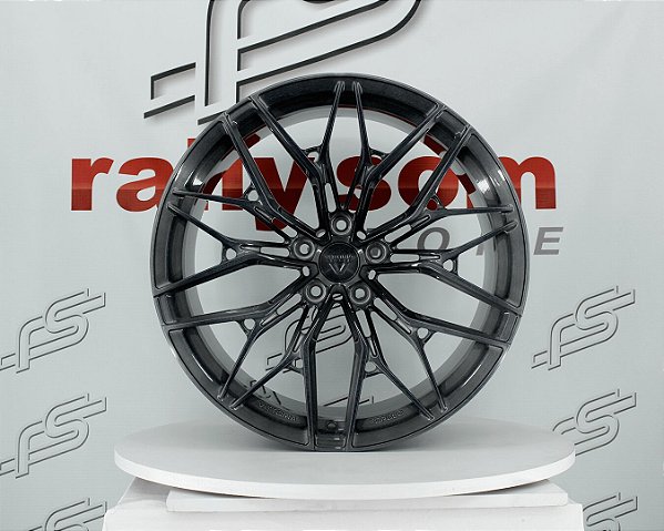 Jogo de Roda Ford Mustang Grafite Escovado 5x114,3 - 20x10  e 20x11 Offset 35 e 50  (Nv)