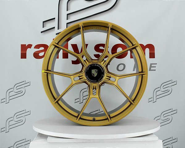 Jogo de Roda Porsche 718 GT4 Dourada 5x130 - 20x8,5 e 20x10 Offset 45 e  40 (Nv)