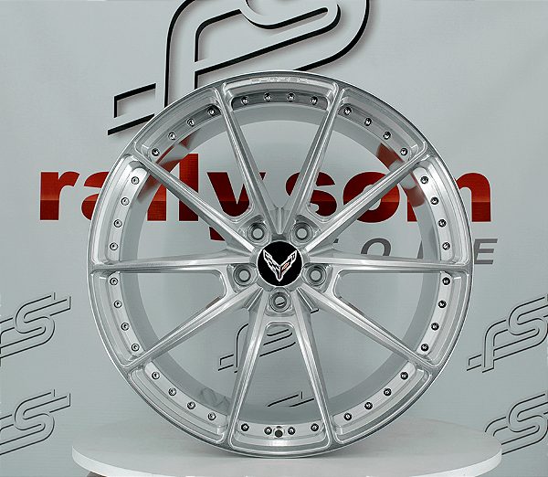 Jogo de Roda Corvette Aço Escovado 5x120 - 20x10 e 21x13 Offset 35 e 50 (NV)