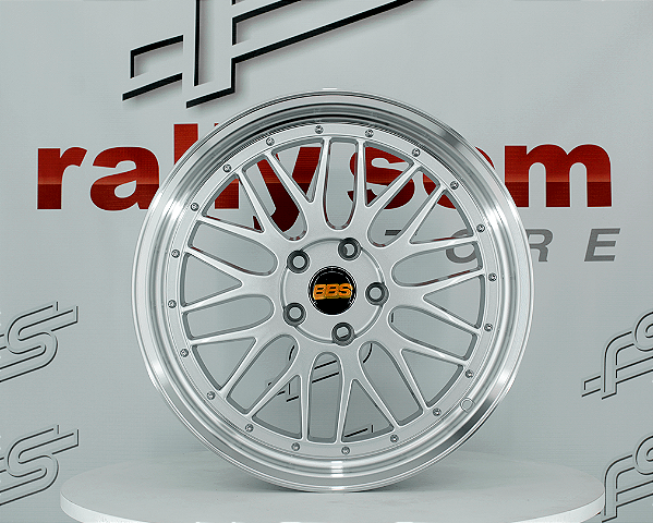 Jogo de Roda BBS LM Prata Borda Diamantada 5x112 - 18x8 Offset 35 (Nv)