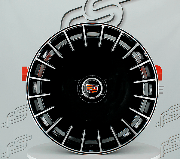 Jogo de Roda Cadillac Preto Brilhante Diamantado 6x139 - 24x10 Offset 25 (Nv)