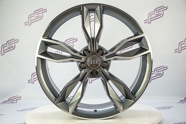 Jogo De Rodas Audi Rs3 Grafite Diamantado 5x112 - 20x8,5