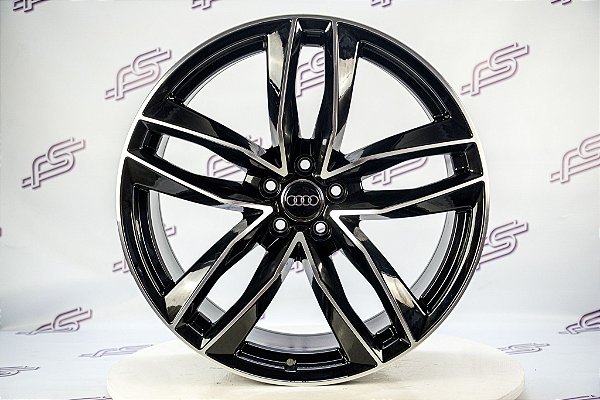 Jogo De Rodas Audi Rs6 Preto Diamantado Brilhante 5x112 - 21x9,5