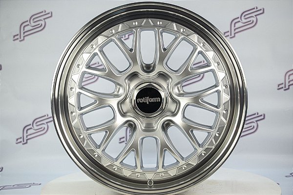 Jogo De Rodas Rotiform LSR Prata Borda Diamantada 5x112 - 19x8,5