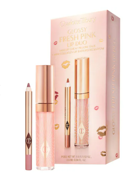 CHARLOTTE TILBURY Mini Glossy Pink Lip Gloss + Lip Liner Set
