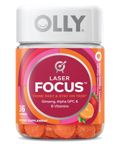 OLLY Laser Focus Gummies with Ginseng, Alpha GPC & B Vitamins, 36 ct