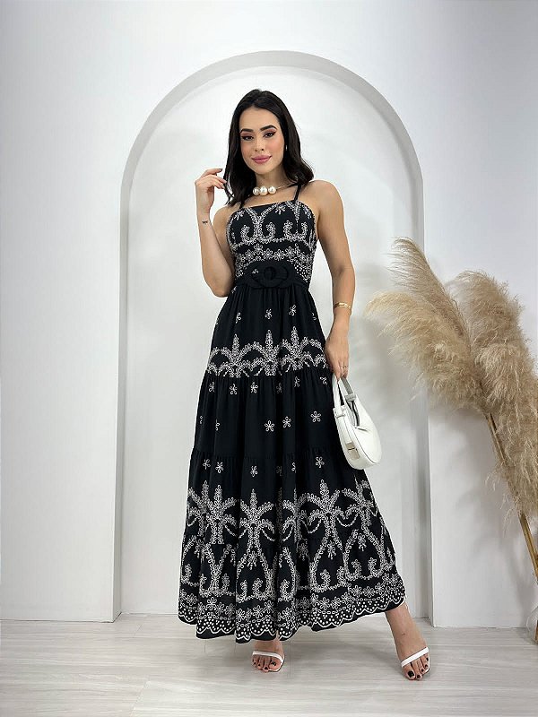 Vestido longo Marcella preto