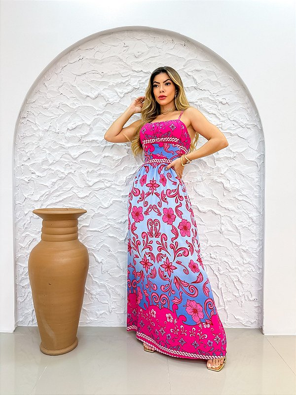 VESTIDO LONGO ROSA