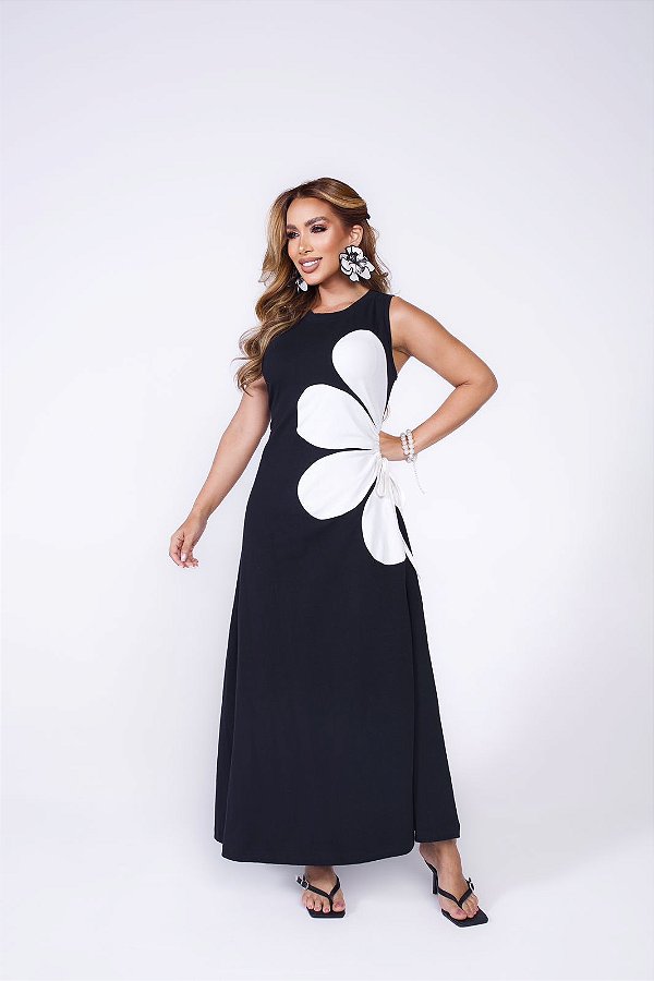 Vestido flora lunelli| Preto