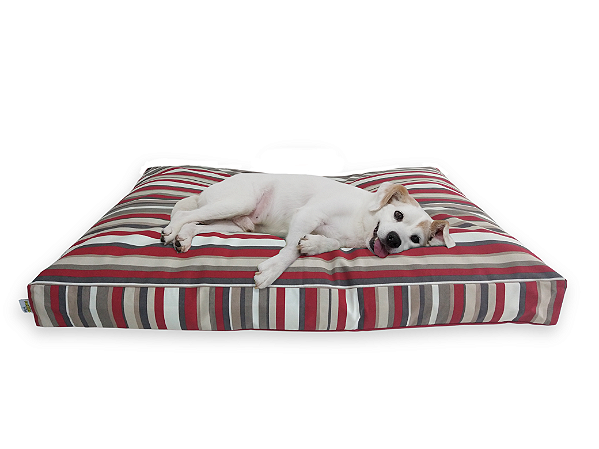 Almofada Futon para Cachorro Listra Vermelha