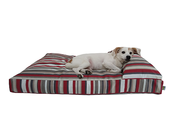 Cama Pet Divã Listra Vermelha