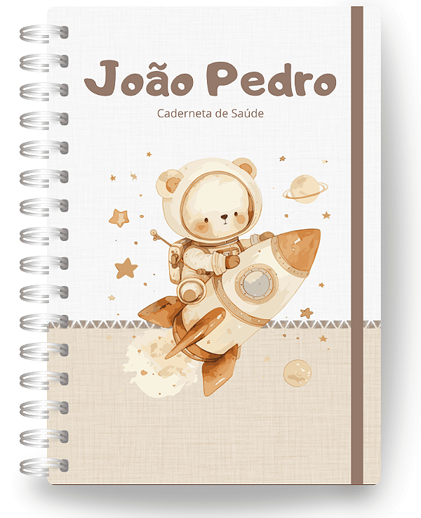 Caderneta de Saúde - Urso Foguete Bege
