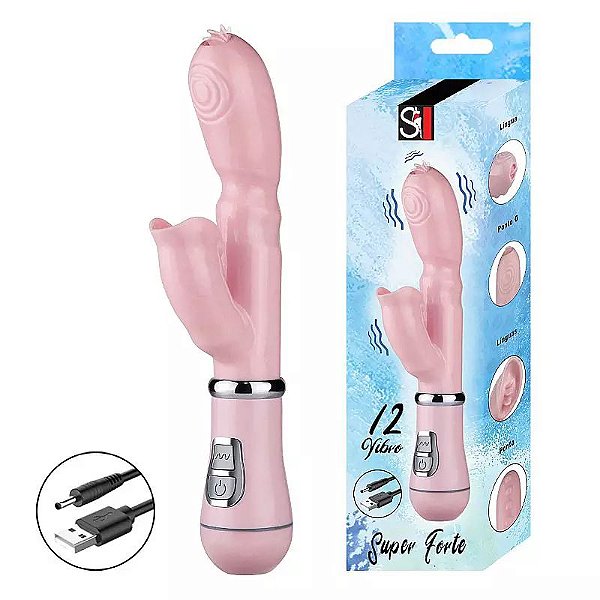 Vibrador com Estimulador de Clitoris Recarregável
