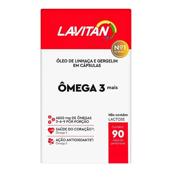 Suplemento Vitamínico Ômega 3 Mais 4800mg Lavitan 90 Cápsulas Gelatinosas