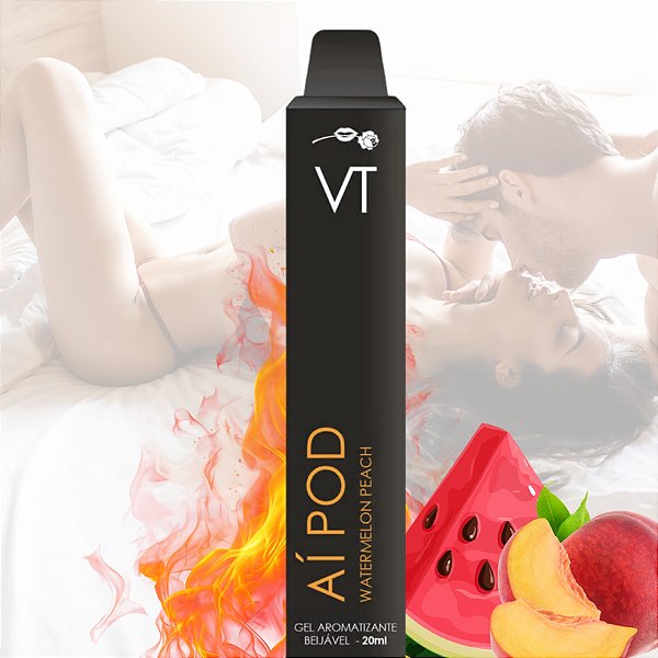 AÍ POD ESQUENTA - Gel Beijável Melacia e Pêssego 20ml Hot Flowers