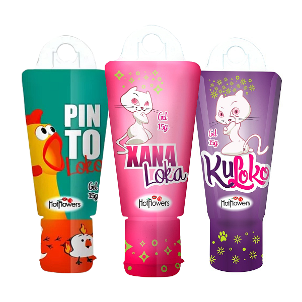 COMBO GEL XANA LOKA FEMININO + GEL PINTO LOKO MASCULINO + GEL ANAL KU LOKO