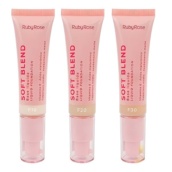 Base Líquida Soft Blend Ruby Rose Vitamina E + Hialurônico