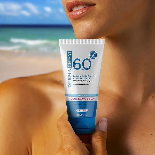 PROTETOR SOLAR FACIAL SEM COR 60FPS DERMACHEM