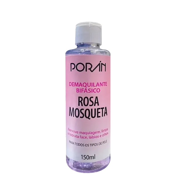 Demaquilante Bifasico Rosa Mosqueta 150ml - Poran