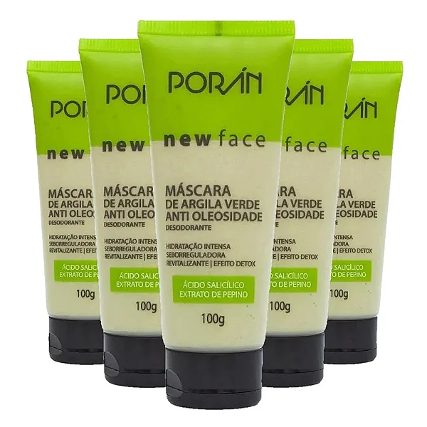 Máscara De Argila Verde Anti Oleosidade New Face Poran100g