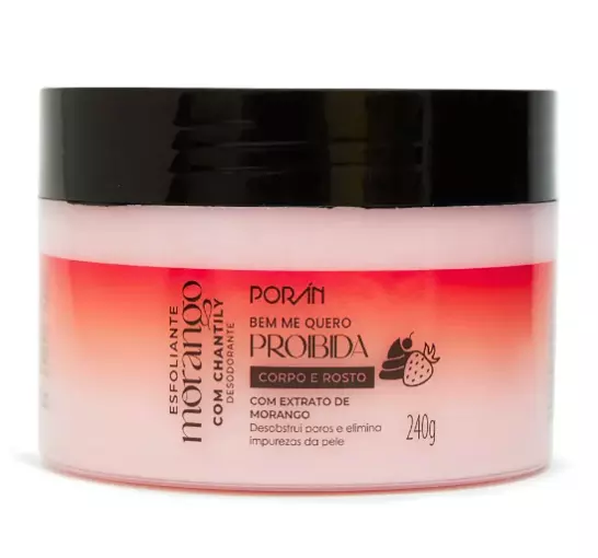 Esfoliante Corporal E Facial De Morango com Chantily Poran240g