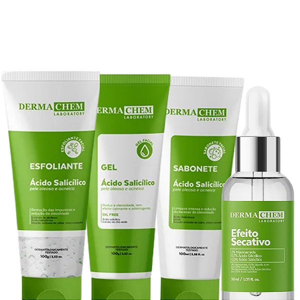 COMBO ÁCIDO SALICÍLICO PARA PELE OLEOSA E ACNEICA - DERMACHEM