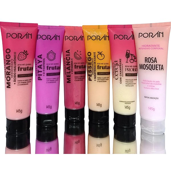 Hidratante Corpo e Rosto Poran Frutas Pele Macia e Perfumada 145g