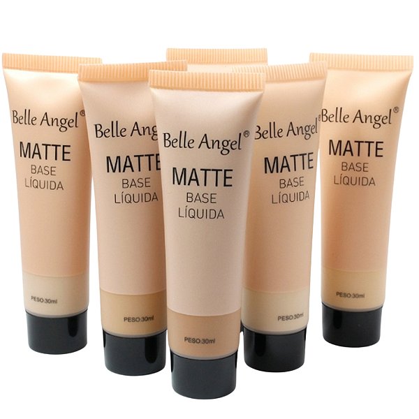 BASE LÍQUIDA MATTE BELLE ANGEL 30ml 5 TONS DE PELE