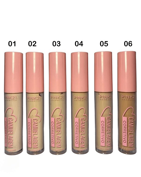 Corretivo Líquido Camuflagem Cobertura Média/Alta Pink 21